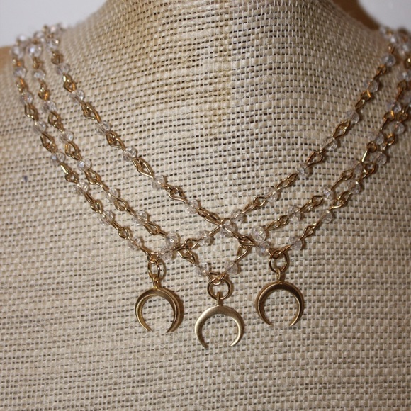 crystal horn necklace - Picture 1 of 2
